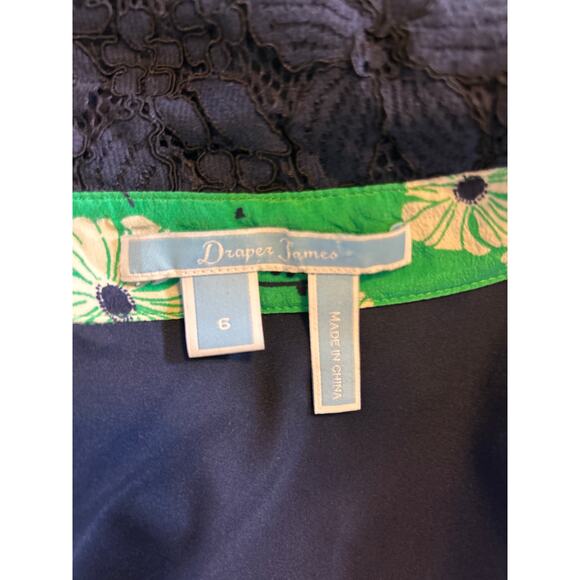 Draper James | Green/Blue Floral Button Front Long Sleeve Shirt Dress | 6 - Picture 17 of 17